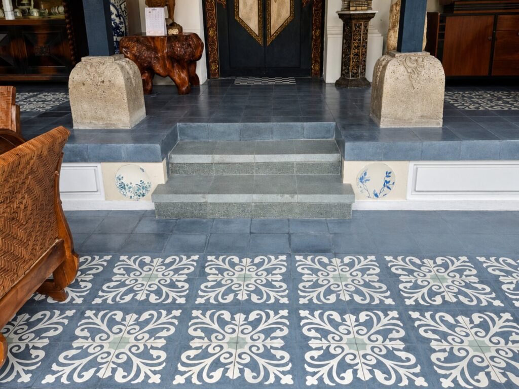 motif cement tiles in bali that suitable for bathroom, yellow cement tiles, white cement tiles, tile flooring in bali, flooring for living room at villa , home, restaurant, hotel